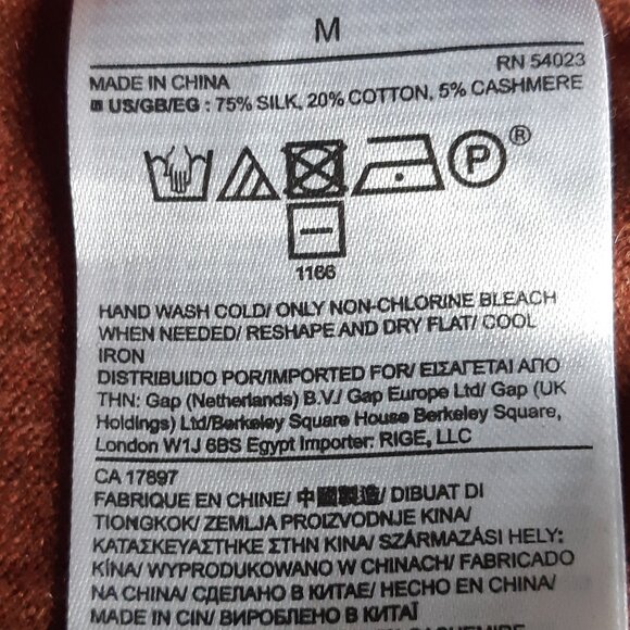 Banana Republic SZ M Luxury Blend Burnt Orange V-Neck Men's Sweater - Picture 6 of 12